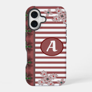 Artdeco Flowers in Retro Style with monogram iPhone 16 Case