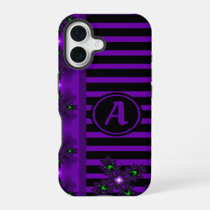 Artdeco Flowers in Retro Style with monogram iPhone 16 Case