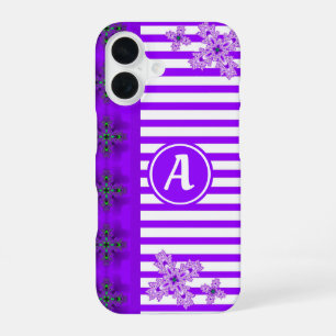 Artdeco Flowers in Retro Style with monogram iPhone 16 Case