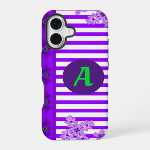 Artdeco Flowers in Retro Style with monogram iPhone 16 Case