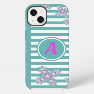 Artdeco Flowers in Retro Style with monogram iPhone 13 Case