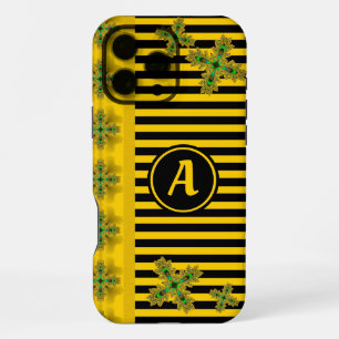 Artdeco Flowers in Retro Style with monogram iPhone 16 Pro Max Case