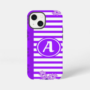 Artdeco Flowers in Retro Style with monogram iPhone 13 Mini Case