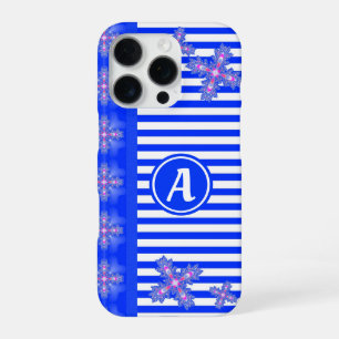 Artdeco Flowers in Retro Style with monogram iPhone 16 Pro Case