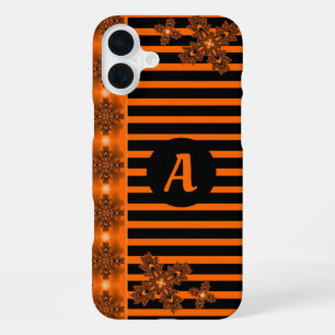 Artdeco Flowers in Retro Style with monogram iPhone 16 Plus Case