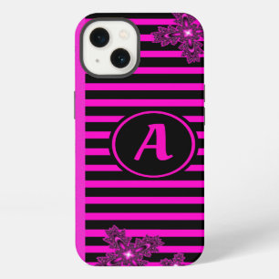 Artdeco Flowers in Retro Style with monogram iPhone 13 Case