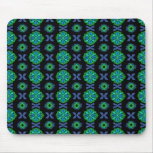 Artdeco Retro Look Tulpen in grün und blau Mouse Pad