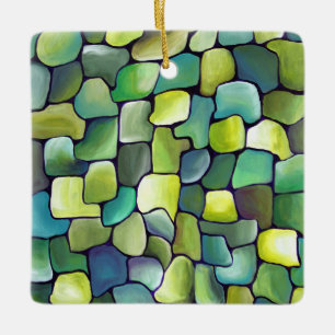ArtDeco Watercolor Pattern Tile  Modern Abstract Ceramic Ornament