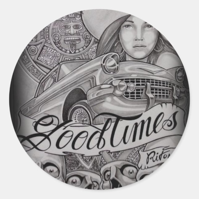 arte classic round sticker (Front)
