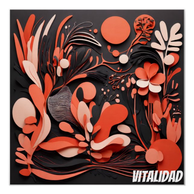 Arte Tropical Abstracto Vitalidad Natural Poster (Front)
