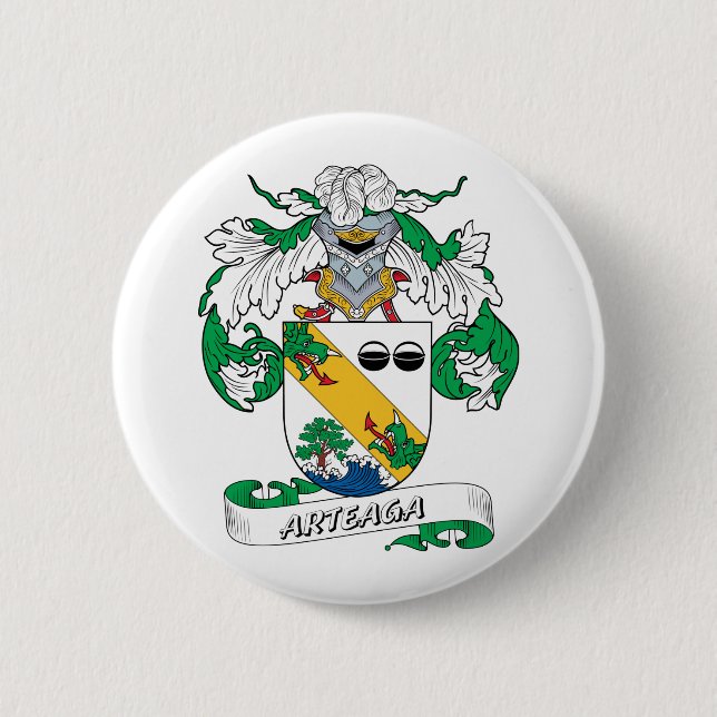Arteaga Family Crest 2 Inch Round Button (Front)