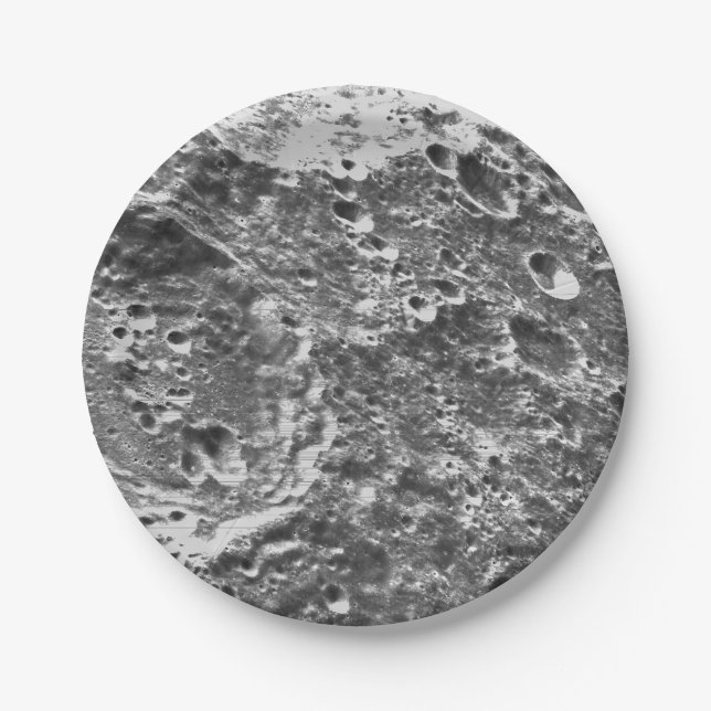 Artemis 1 Moon Mission Lunar Image Paper Plate (Front)
