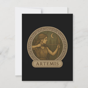 Artemis déesse de la carte postale de la chasse