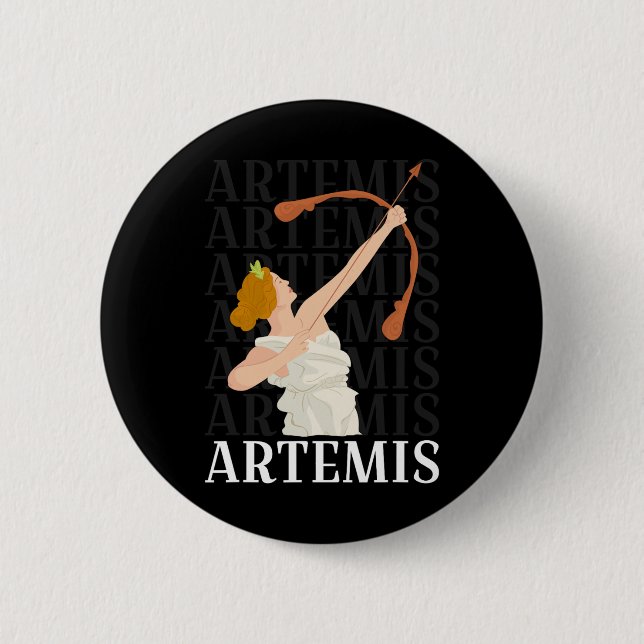 Artemis Goddess Of Hunting And The Moon Greek Myth 2 Inch Round Button (Front)
