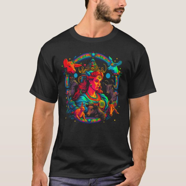 Artemis Greek Mythology Goddess of Animals T-Shirt (Front)