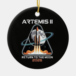 Artemis II Launch to The Moon 2026 Ceramic Ornament