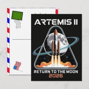 Artemis II Launch to The Moon 2026 Holiday Postcard