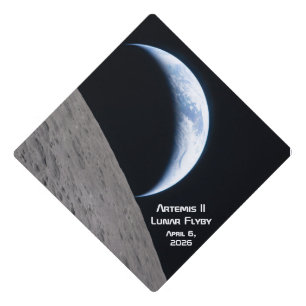 Artemis II Lunar Flyby Graduation Cap Topper