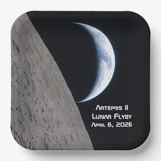Artemis II Lunar Flyby Paper Plate (Front)
