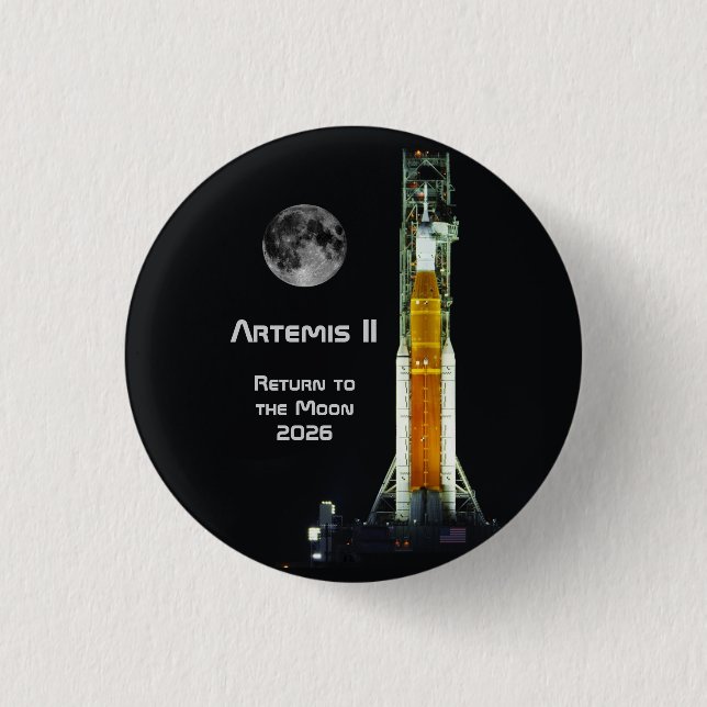 Artemis II Moon Mission 1 Inch Round Button (Front)