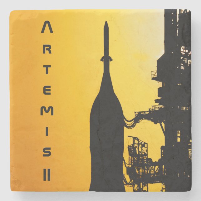 Artemis II to Launch Pad Stone Coaster (Front)