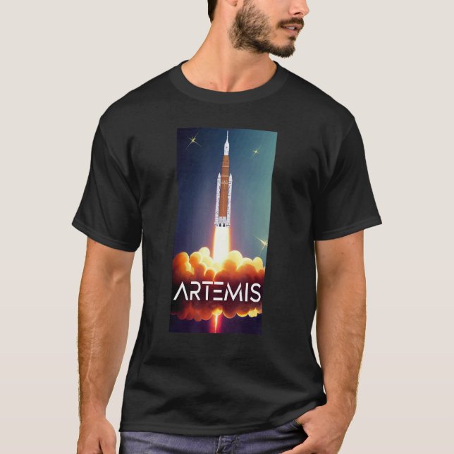 Artemis Launch SLS Moon Rocket Orbit Space T-Shirt (Front)