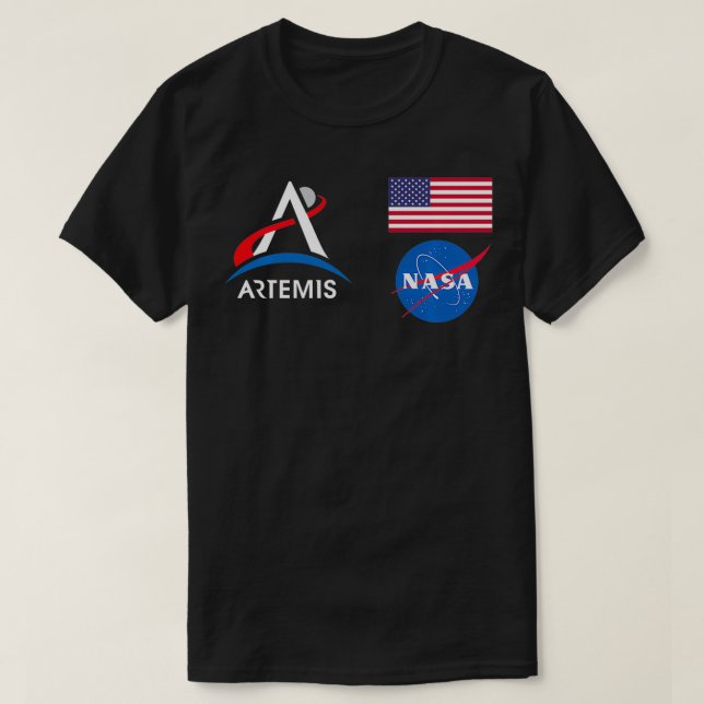 Artemis Mission 1 One Astronaut Patch Front and Ba T-Shirt (Design Front)