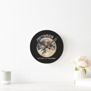 Artemis moon mission round clock