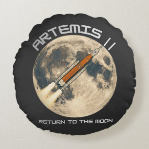 artemis moon mission round pillow