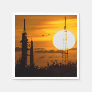 Artemis Moon Rocket at Dawn Napkin