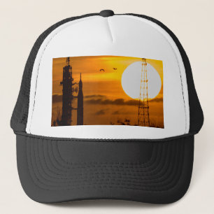 Artemis Moon Rocket at Dawn Trucker Hat