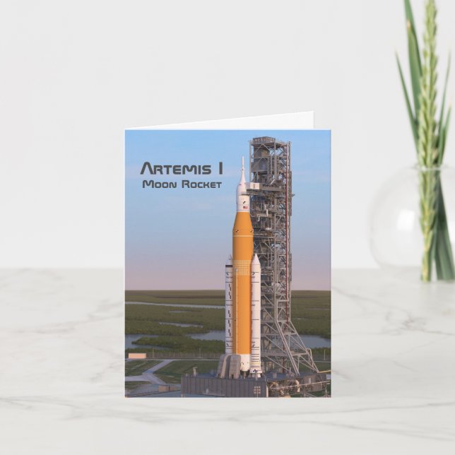 Artemis One Moon Rocket on Pad  Card (Front)