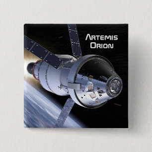 Artemis Orion SLS Moon Mission 2 Inch Square Button