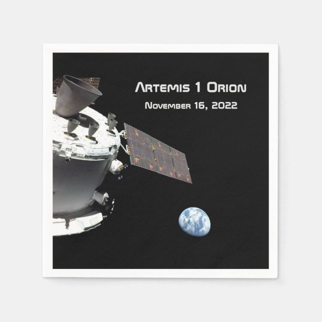 Artemis Orion Spacecraft Blue Marble Napkin (Front)
