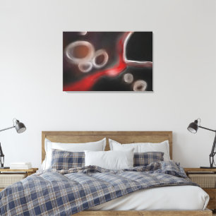 Arterial Motif: Abstract Black, White & Red Canvas Print