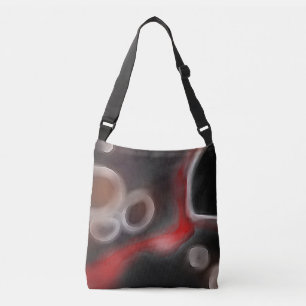 Arterial Motif: Abstract Black, White & Red Crossbody Bag