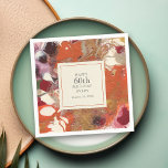 Artful Abstract Boho Colourful 60th Birthday Party Napkin<br><div class="desc">Celebrate an important milestone birthday with this colourful contemporary design in a bold abstract painted texture of orange, gold, red, burgundy, navy and ivory. Sophistication and bohemian, the colours are a wonderful choice for an artist's or creative person's celebration. A text template is included to personalize the text with your...</div>
