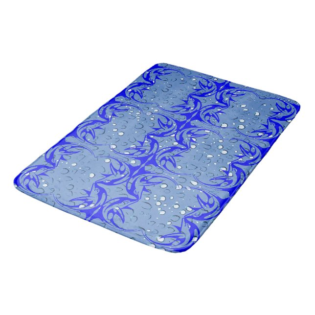 Artful Abstract Sea Dolphin  Bath Mat (Angled)