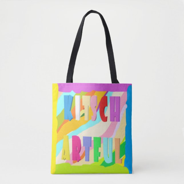 Artful bright colorful design big paint tote bag (Front)