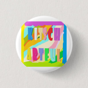 Artful bright colourful design big paint 1 inch round button