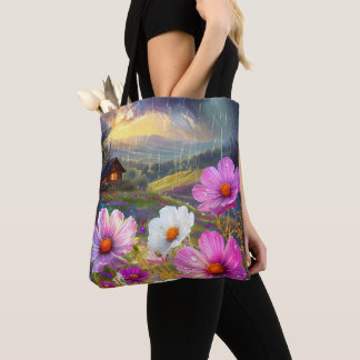 Artful Carryall: Floral Canvas Tote Bag