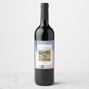 Artful Christmas Holiday Gift Photo Wine Label