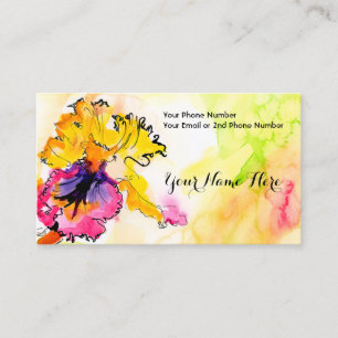 Artful Floral Bearded Iris Business Card