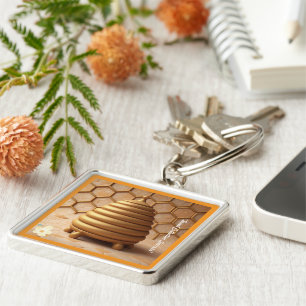 "Artful Golden Hive" Keychain