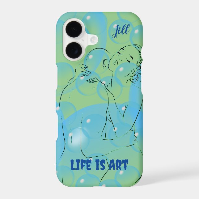 Artful Trendy Couple Happiness  iPhone Case (Back)