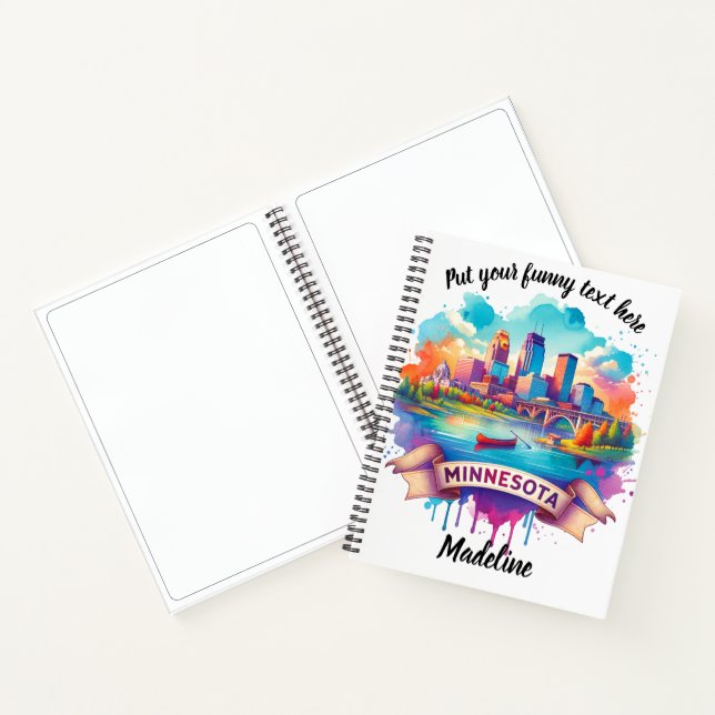 Artful watercolor of U.S. states Notebook (Inside)