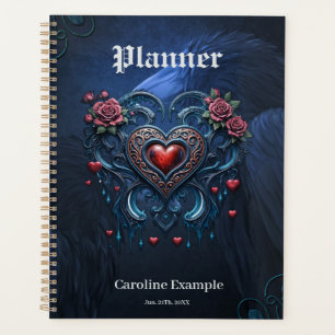 Artfully designed gothic heart planner