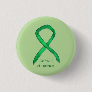 Arthritis Awareness Green Ribbon Custom Pin