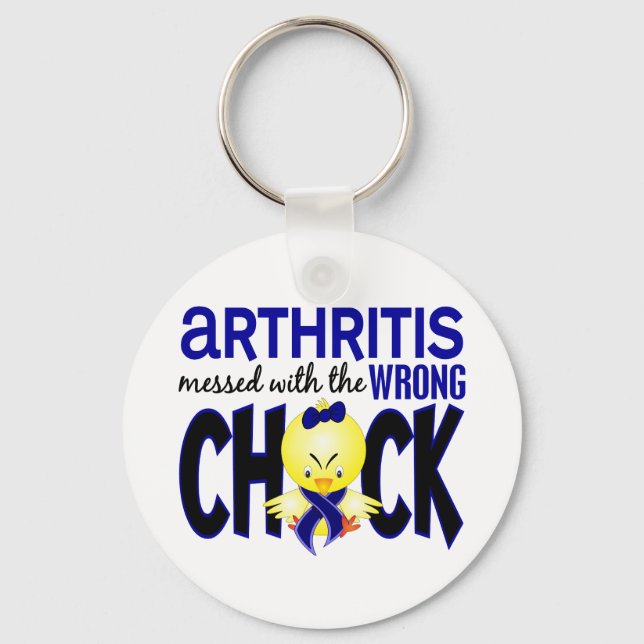 Arthritis Messed With The Wrong Chick Keychain (Front)