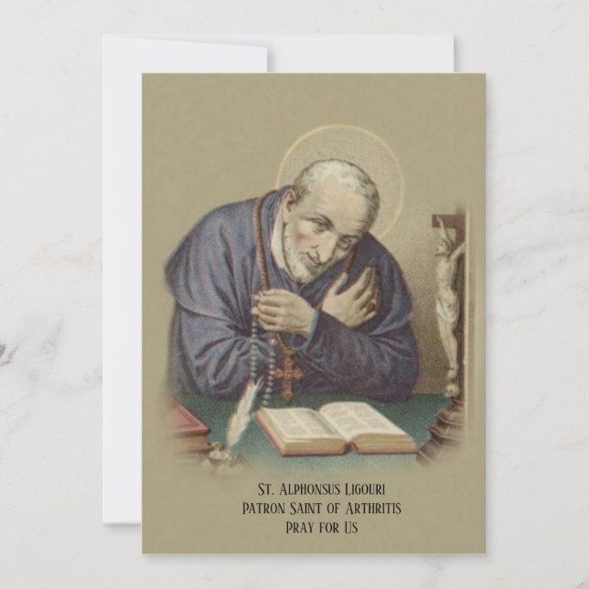 Arthritis Patron Saint Alphonsus Prayer Religious Card (Front)